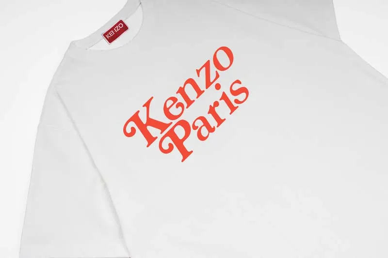 KENZO PARIS 2023 Spring and Summer Fashion Show Letter Men's and Women's Same Style Short Sleeves Color: Black Tibetan Blue White Size: M L XL XXL Three Standards Style Number: K 70
